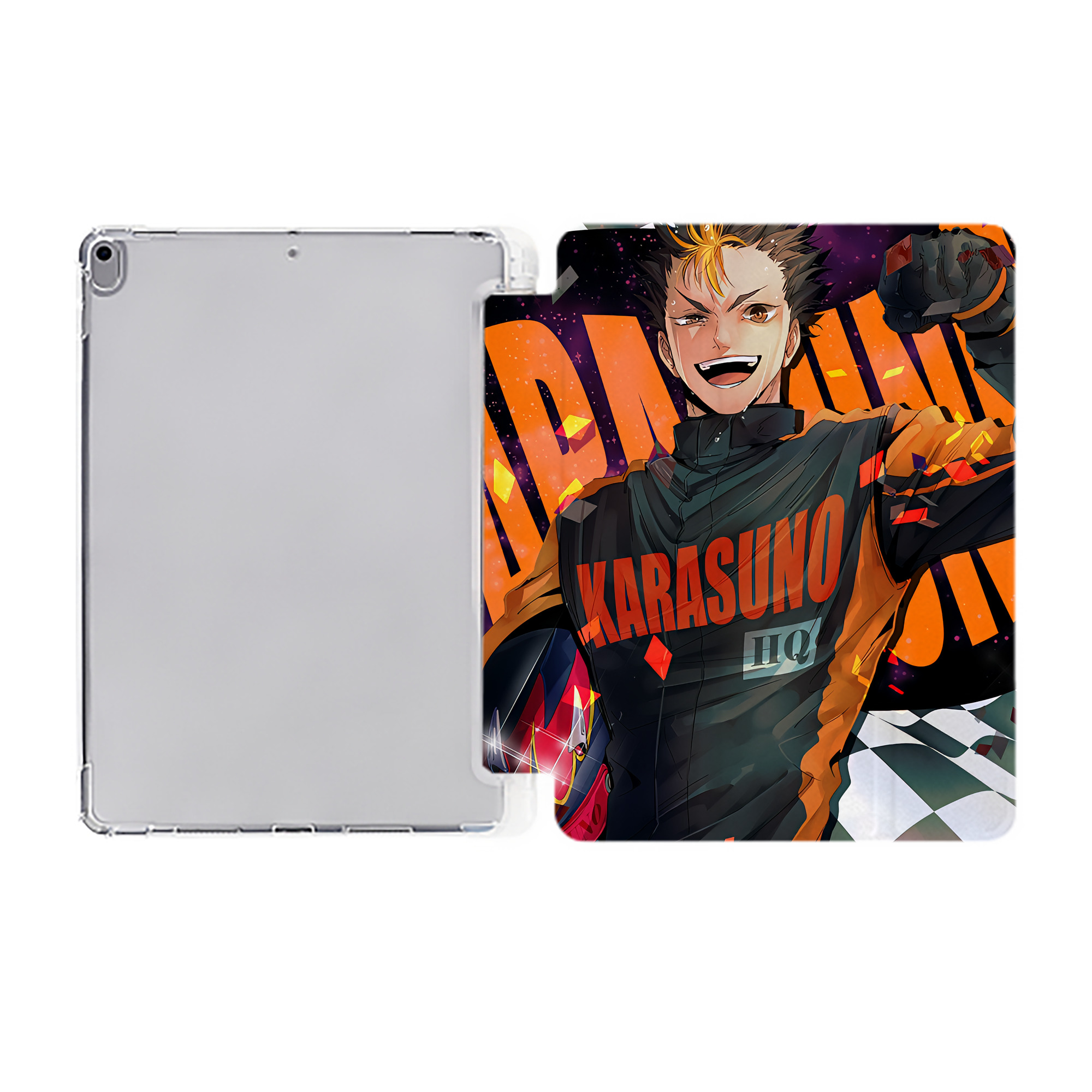 （画像用） ハイキュー!! Haikyu!! IPad ケース ペン収納付き 三つ折りスタンド PUレザー×シリコン 対応機種9.5/10.5/10.9インチ